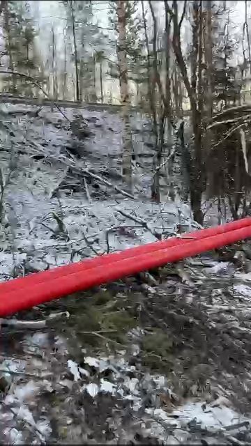 Затяжка 2х трубд160мм  п.Гаврилово Выборкий р-н а/д Скандинавия