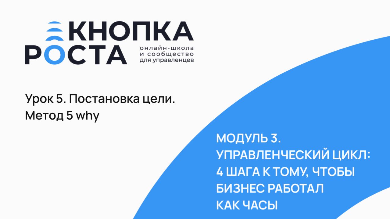 5 урок Постановка цели. Метод пять 