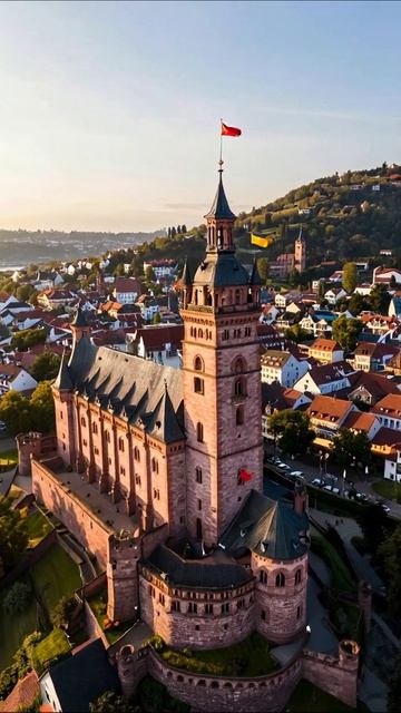 Воздушные виды замка над городом #замок #архитектура #пейзажи