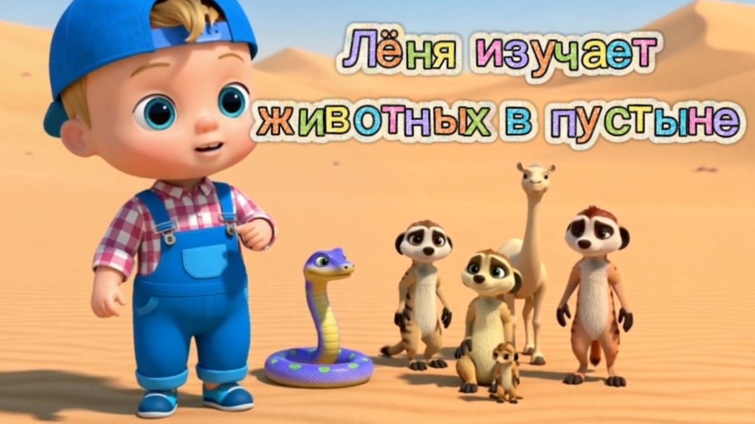 🐫🐍🦦 ЛЁНЯ В ПУСТЫНЕ | Учим животных: верблюд, змея, сурикат #дети #мультфильм #развивашки