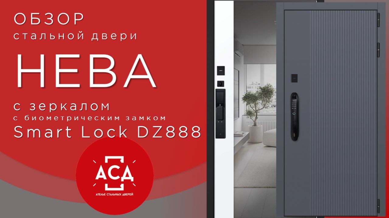 Нева с зеркалом с биометрическим замком Smart Lock DZ888