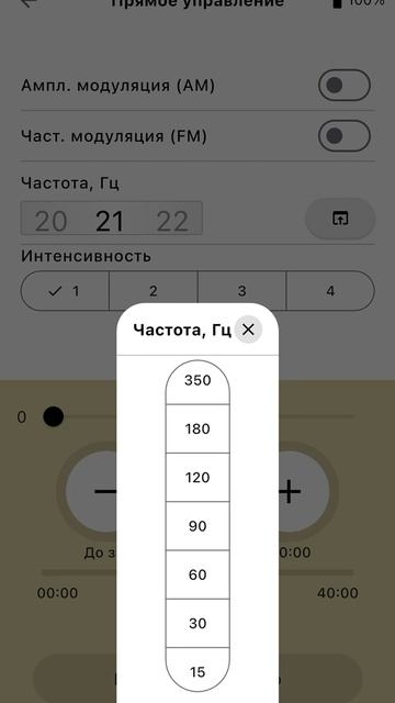 Интерфейс программы стимулятора Texel