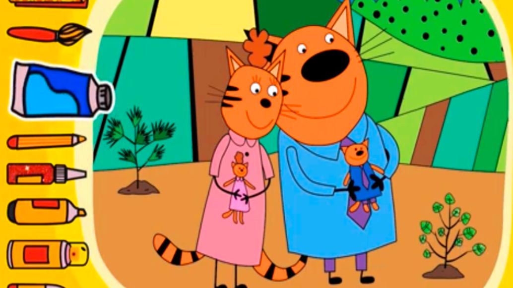 ТРИ КОТА Мультфильм - Смотреть три кота мультик - Раскраска три кота для детей