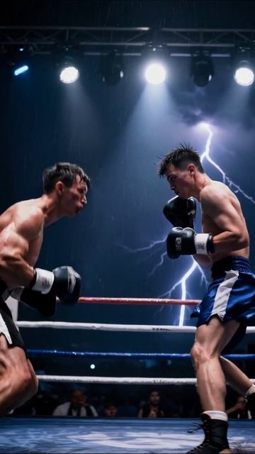Боксерский поединок под молниями #бокс #спорт #поединок