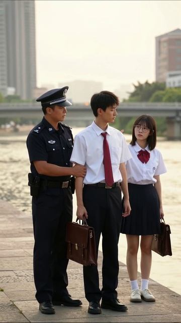 Неожиданная встреча: школьники и полицейский #школа #полиция #драма