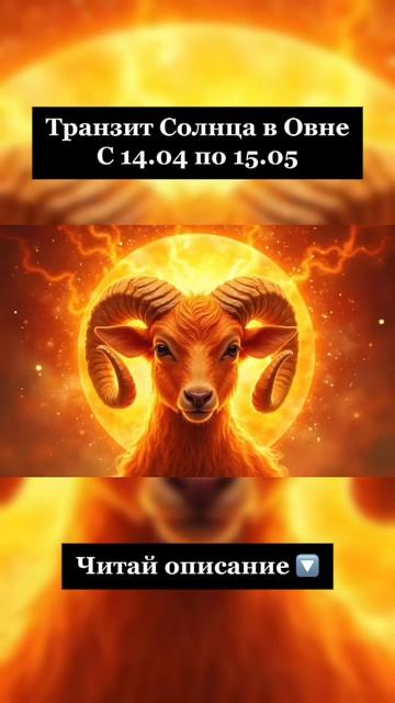 Транзит Солнца в Овне с 14.04 по 15.05☀️ 🔽