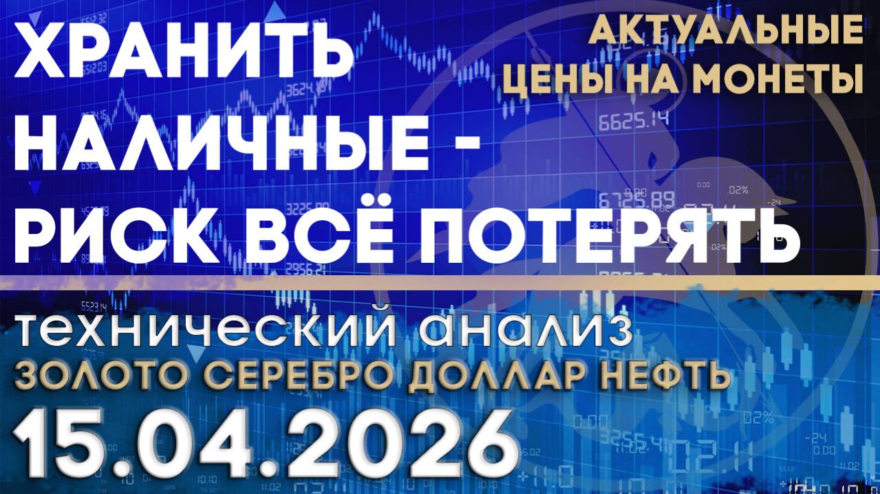 Наличные как риск в новой экономике. Анализ рынка золота, серебра, нефти, доллара 15.04.2026 г
