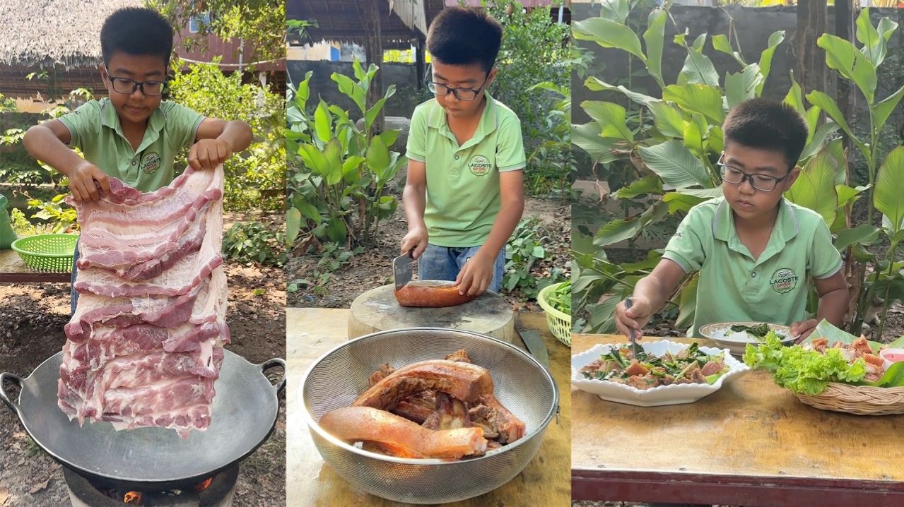 Шеф-повар Сейхак, приготовление вкуснейшей хрустящей свинины и овощей
