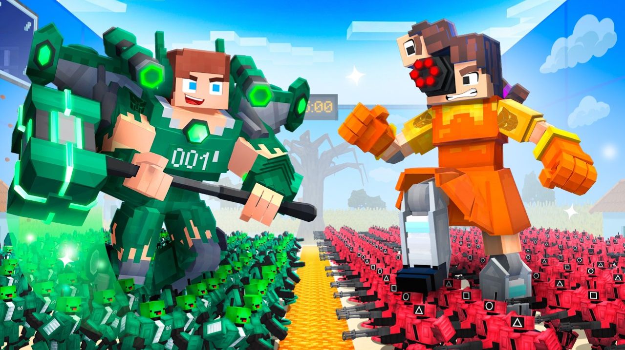 МАЙНКРАФТ Джей-Джей и Майки против 1000 охранников ИГРА КАЛЬМАРА - Видео по Minecraft