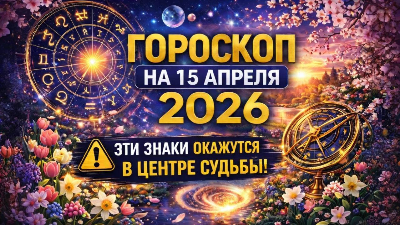 Гороскоп на 15 апреля 2026 ⚠️ Эти знаки окажутся в центре судьбы!