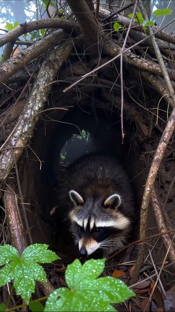 Приключения енота в лесу #енот #природа #животные