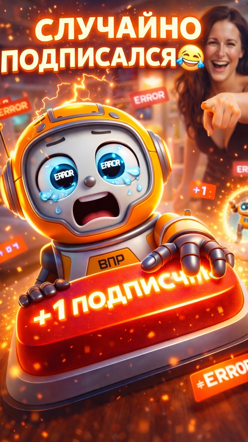 Смешной мульт: робот Бип случайно нажал кнопку подписки #Shorts