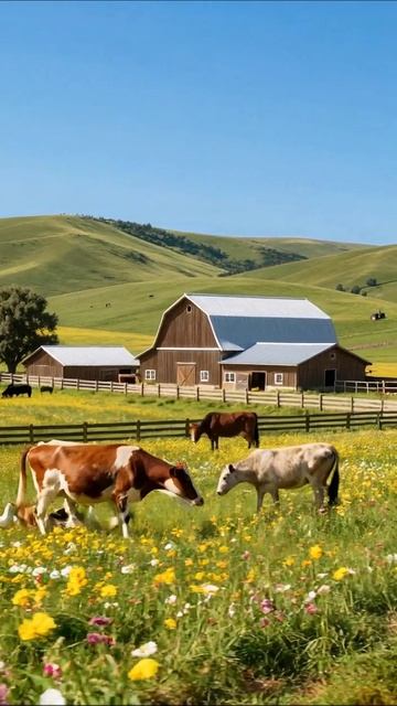 Сельская идиллия: жизнь на ферме #ферма #сельскаяжизнь #природа