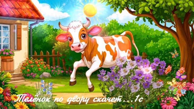 Телёнок по двору скачет...1с ВИДЕО  ПЕСНЯ В ДУШУ