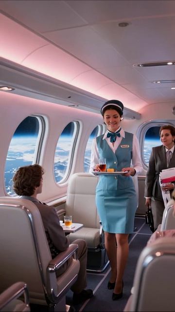 Услуги на высоте: жизнь стюардессы в космосе #космос #стюардесса #путешествия