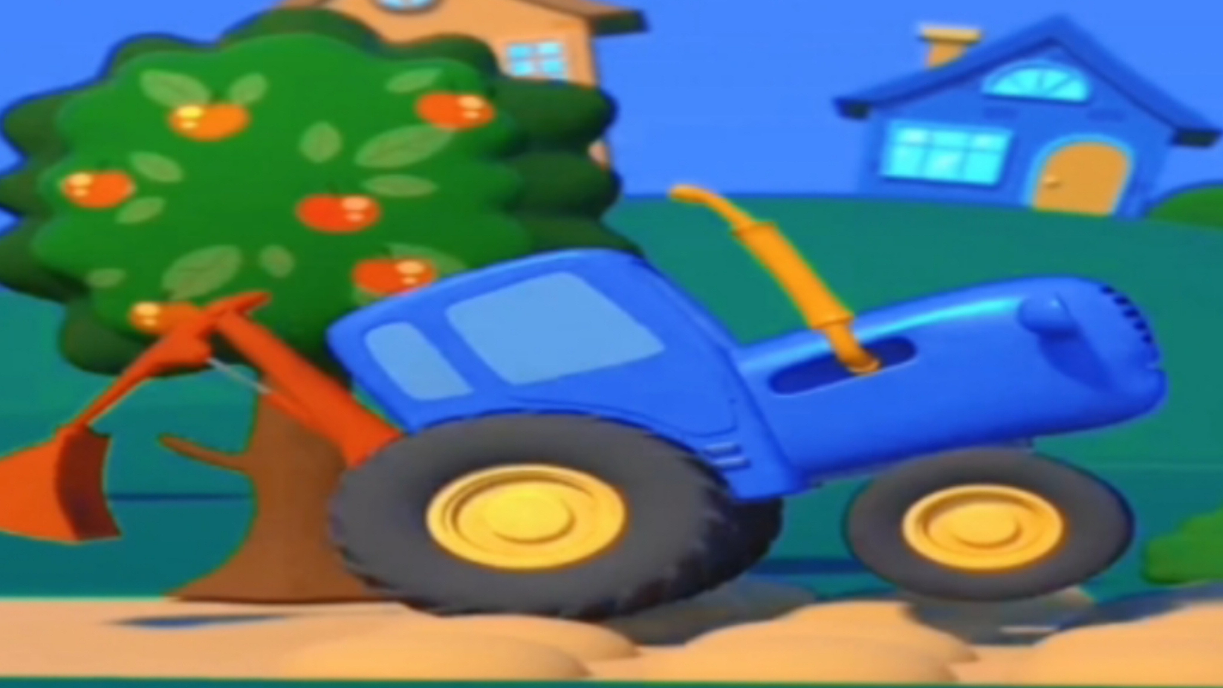 по полям синий трактор приехал к друзьям