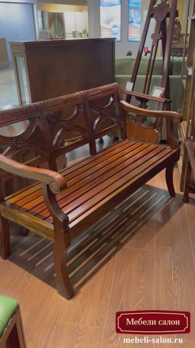 Скамья ручной работы МИГ503 из массива дерева от фабрики Satin Furniture (Индонезия)