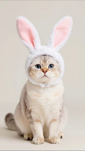 Кот в костюме зайца: милота на максималках! #кот #заяц #милота