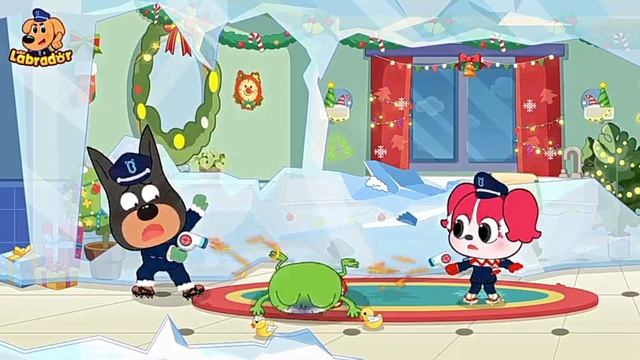 Храбрый шериф Лабрадор, лёд вокруг, познавательный мультфильм.