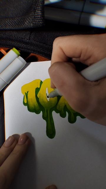 Пробую рисовать в стиле граффити маркерами. Анинарт творческий процесс