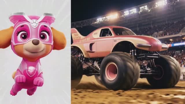 Щенячий патруль, Скай, Маршал, Эверест, Гончик, Крепышь и Роки и их Монстр траки