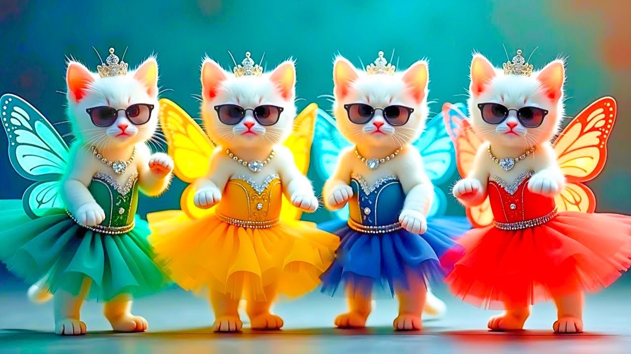 Песенка мультик  для малышей. Котята и щенки танцуют веселый танец!