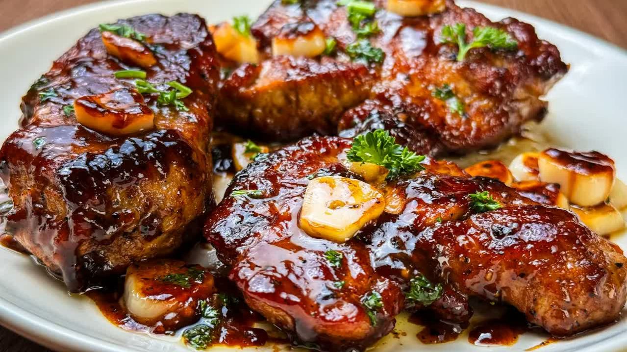 Ох Какая ВКУСНЯТИНА! Свиные отбивные с чесночным маслом. Всегда Готовлю Эти Свиные Отбивные!