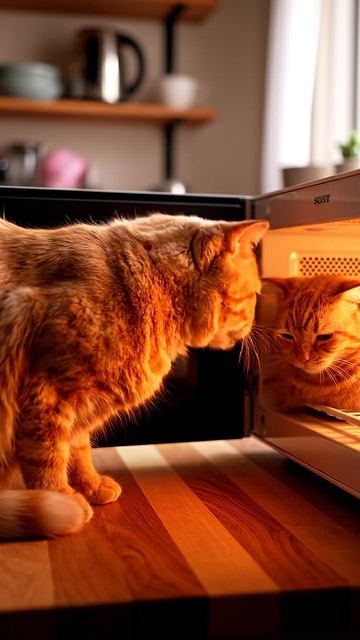 Кот в микроволновке — но не той #cat #видосыоткота #cute #веселыекоты #прикольныекоты #funnycats