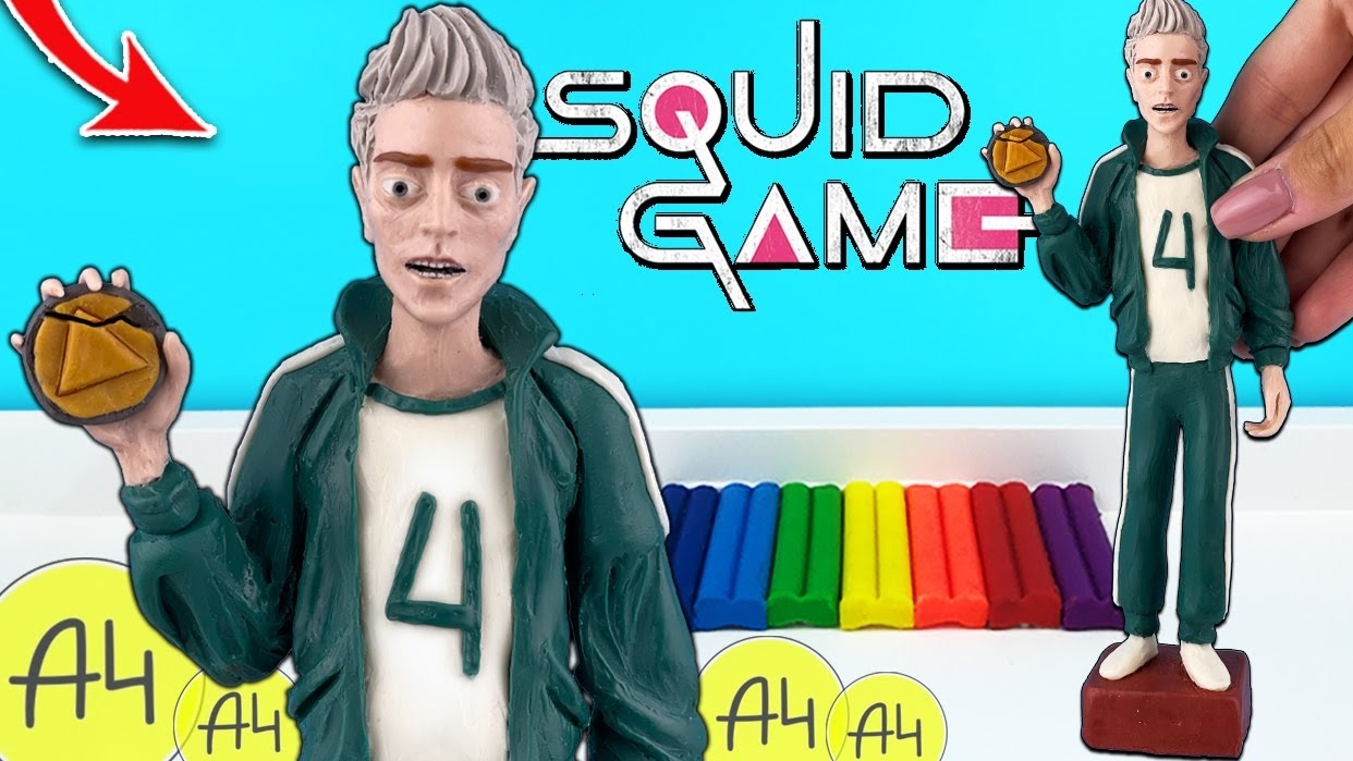 [Лепка ОК] ВЛАД А4 ПОПАЛ в «ИГРА В КАЛЬМАРА»! ЛЕПИМ ИЗ ПЛАСТИЛИНА блогера в костюме Squid Game с