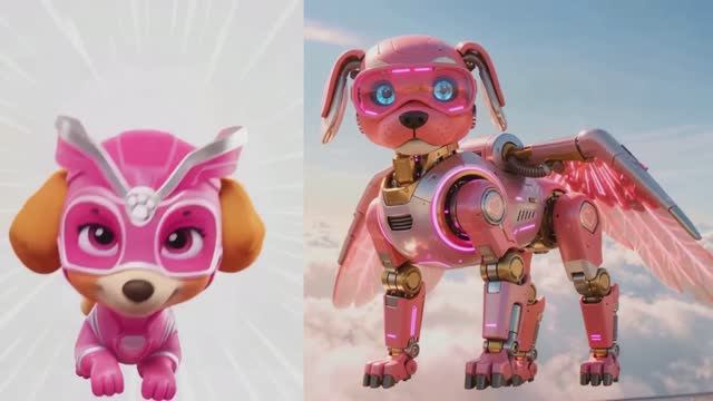 Щенячий патруль, Скай, Маршал, Эверест, Гончик, Крепышь и Роки стали мега щенками роботами