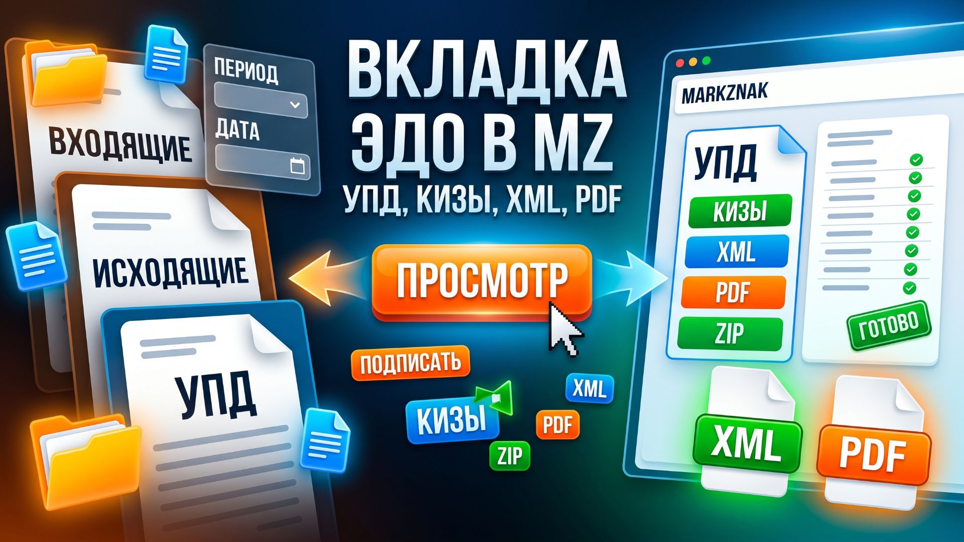 ЭДО в МаркЗнак: где смотреть УПД, КИЗы, XML и PDF