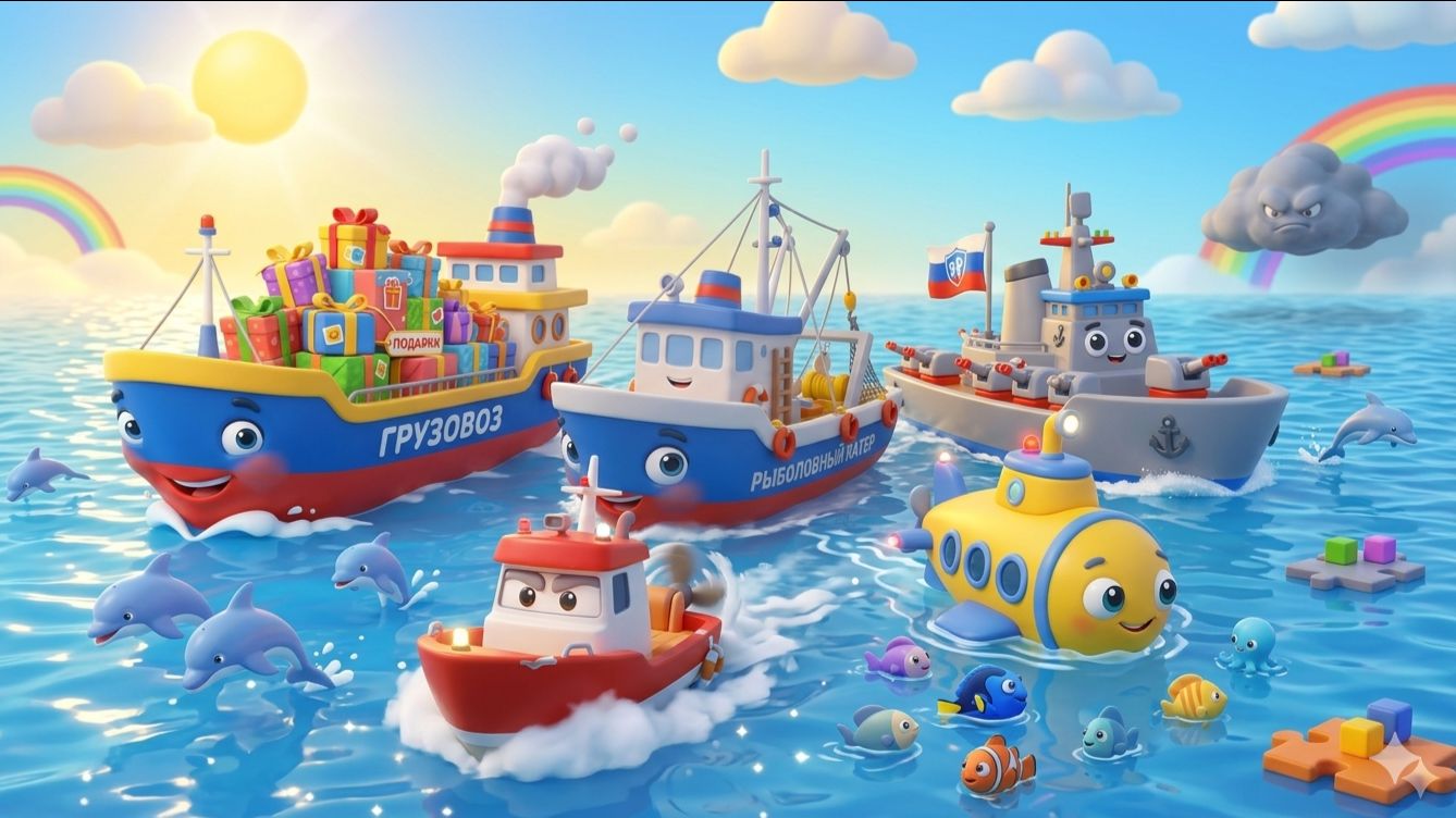 Песенка про корабли! Мультик про корабли! Морская команда!