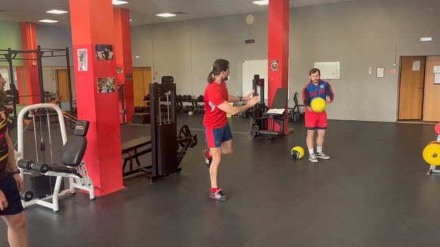 Подводящее упражнение к работе с мячом. Баланс и координация, ротация корпуса.