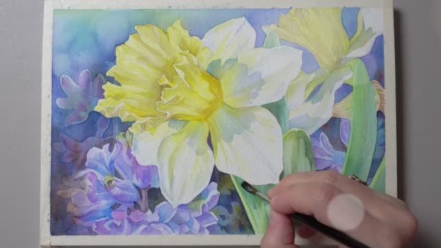 Как нарисовать желтые цветы 🌼 Техники и советы по работе с акварелью