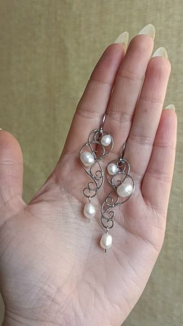 жемчужные серьги #украшения #серьги #тренд #красота #ручнаяработа #весна