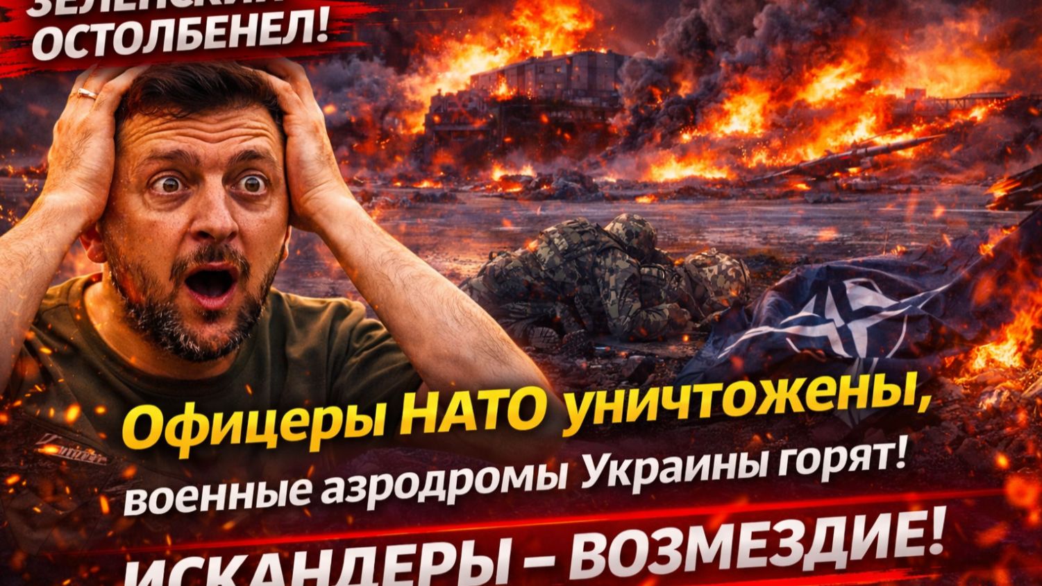 ЗЕЛЕНСКИЙ ОСТОЛБЕНЕЛ! Офицеры НАТО уничтожены, военные аэродромы Украины горят!