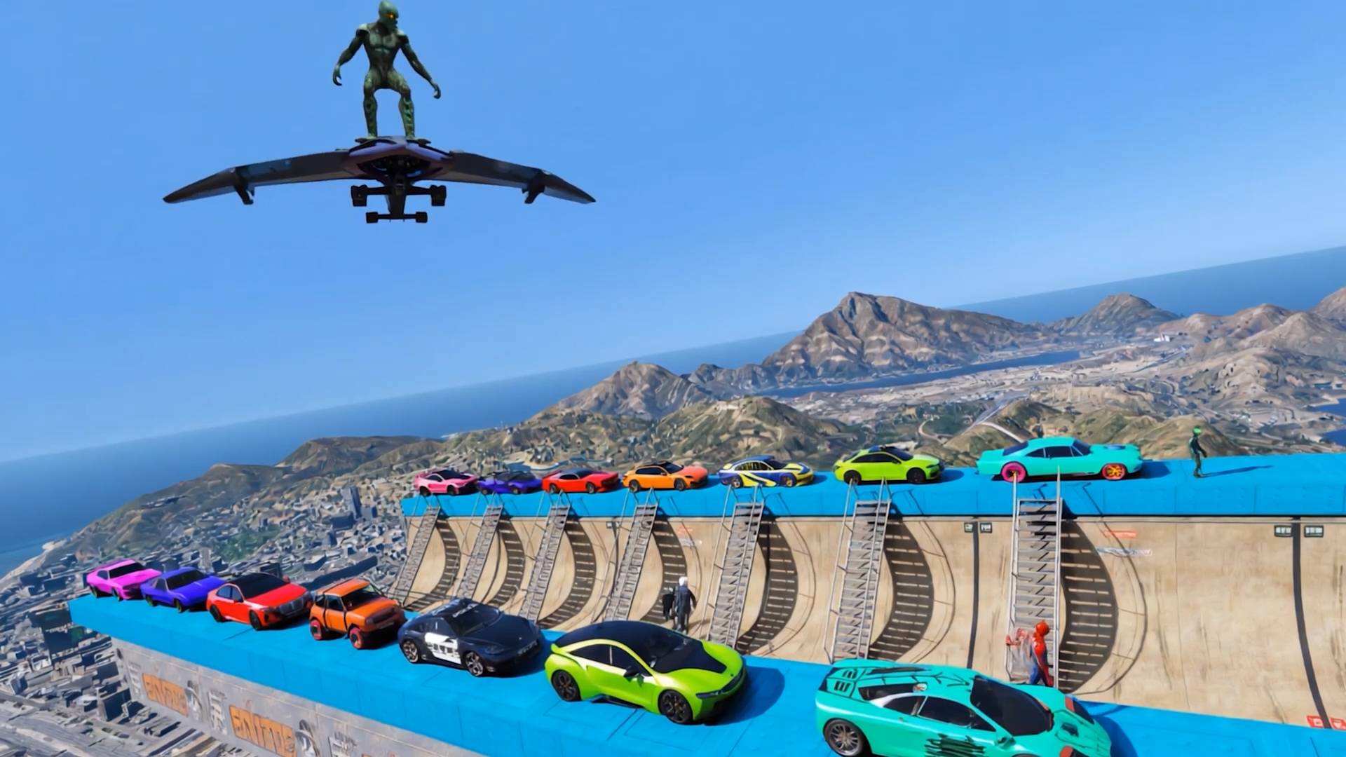 Испытание СУПЕРГЕРОЕВ в ГТА 5 на воздухе, вместе с медведем