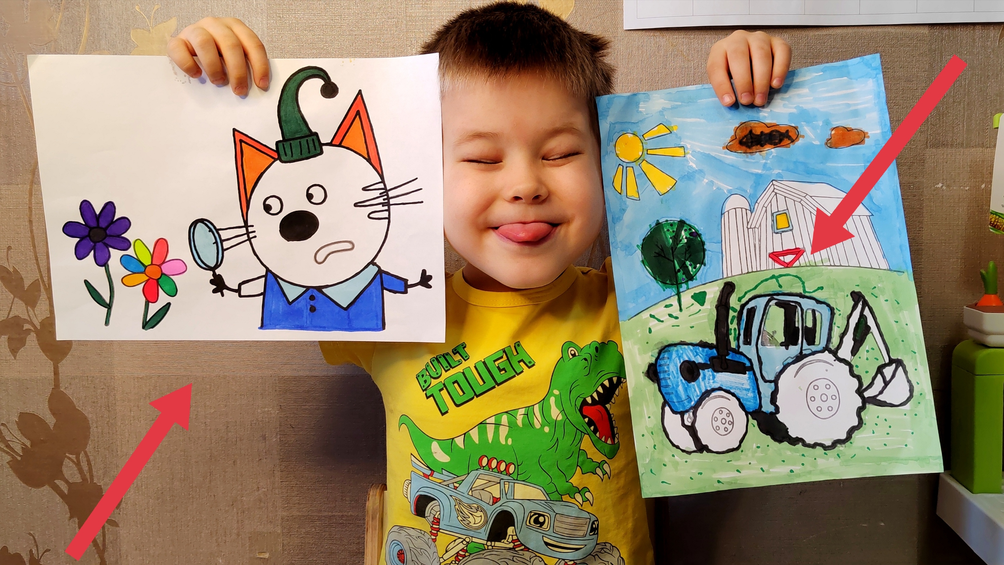 Раскрашиваем🎨 СИНЕГО ТРАКТОРА🚜 И КОМПОТА😻 ИЗ МУЛЬТИКА ТРИ КОТА 😻