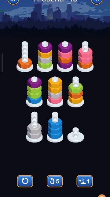 Сортируйте цветные гайки и болты. Интересные головоломки. Сортировать цвета! Играйте в Сортировку цв