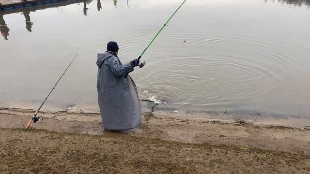 Поимка на пассивную снасть (приманка резина)