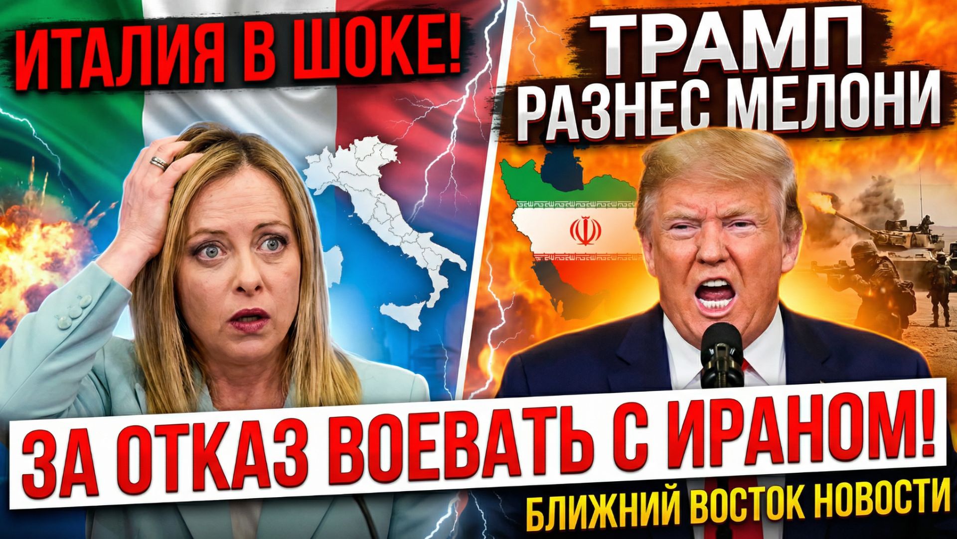 Италия в ШОКЕ! Трамп Разнес Мелони за Отказ Воевать с Ираном! Ближний Восток Новости