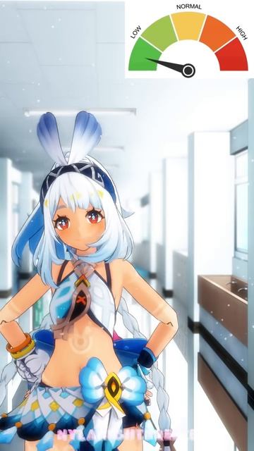 Xilonen X Furina X Mualani Low Cortisol Meme Genshin MMD