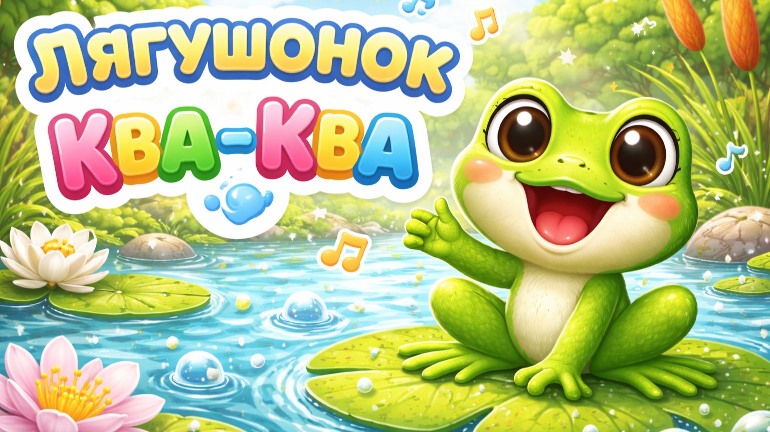 👉 Лягушонок Ква-Ква 🐸 Весёлая детская песенка | Мультик для малышей 0+ | Прыгай и пой