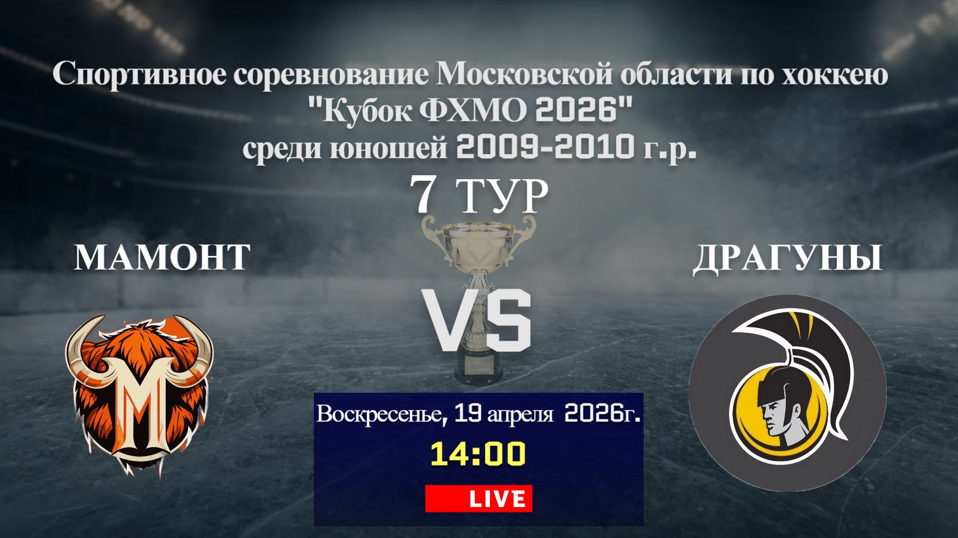 ССМО Кубок ФХМО. 7 ТУР. Юноши 2009-2010 г.р. Хоккейный матч между командами 
