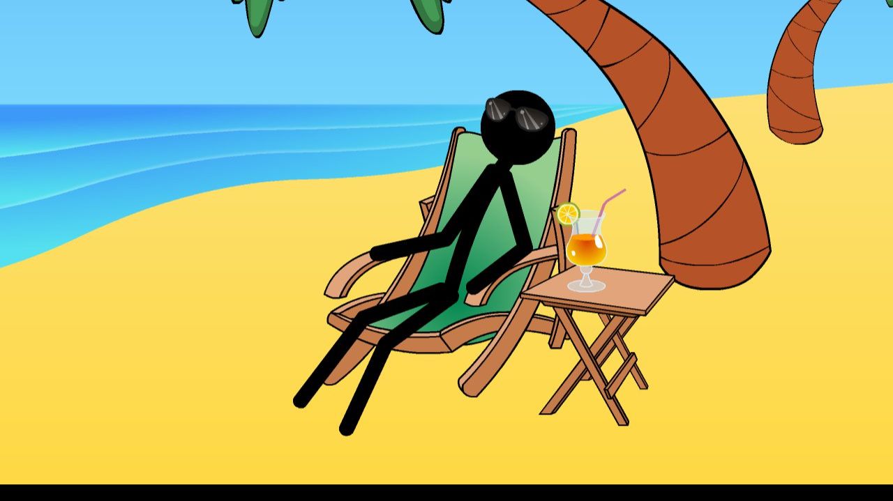 стикманы и пляж