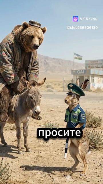 Медведь, осёл и заяц с ИИ