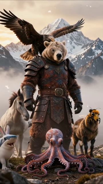 Мифические существа в битве за мир #приключения #фантастика #животные