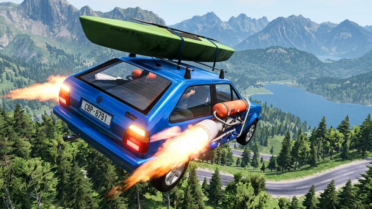 BeamNG Drive - Эпичные высокоскоростные прыжки на автомобиле