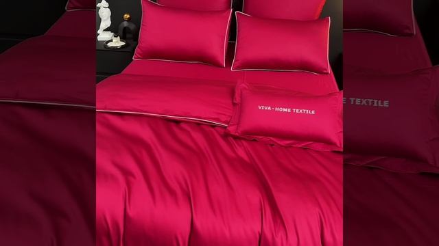 Комплект постельного белья Однотонный Сатин Премиум «Энергия красного»