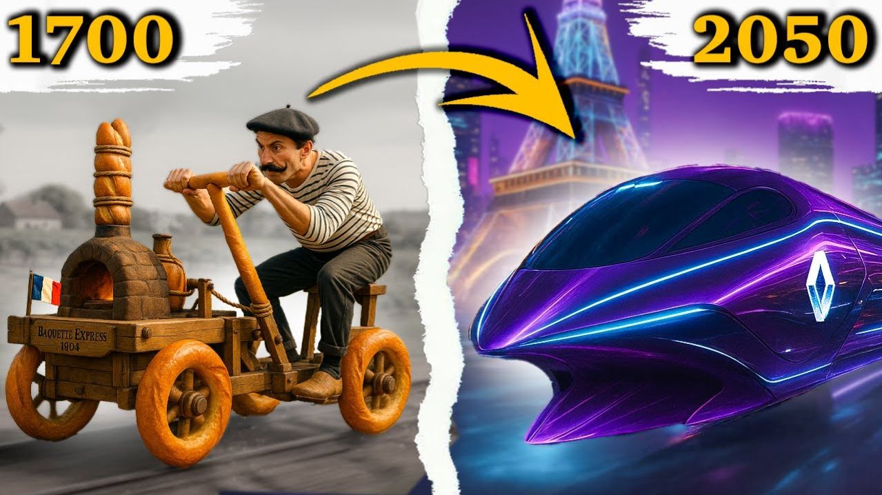 🚄 Эволюция французского поезда 1700-2050 год. От багетной тележки до будущей сверхскоростной Рено